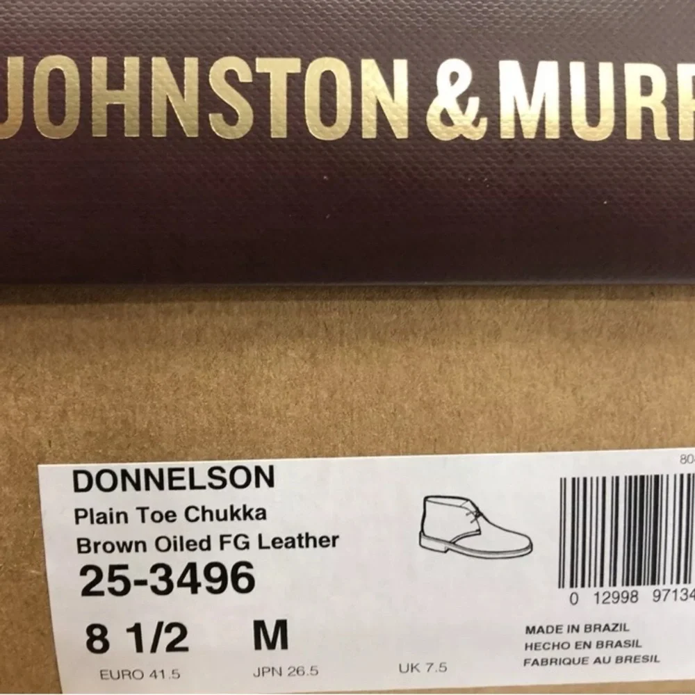 Johnston Murphy Donnelson Mens Chukka Boot Brown Leather Size 8.5 M